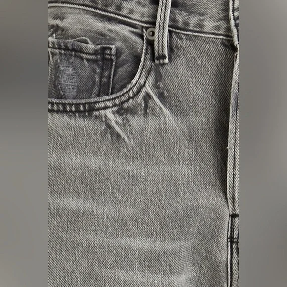 Frame Denim Gray le original Jeans with Distressed Knee